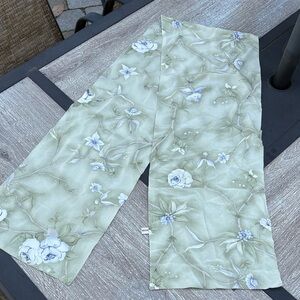 Susan Daniel Floral Green and Blue Scarf